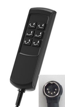 Télécommande TOPLINE 6 Boutons prise DIN coudée 5 broches Télécommande prise coudée, télécommande DEWERT, télécommande 6 boutons OKIMAT
