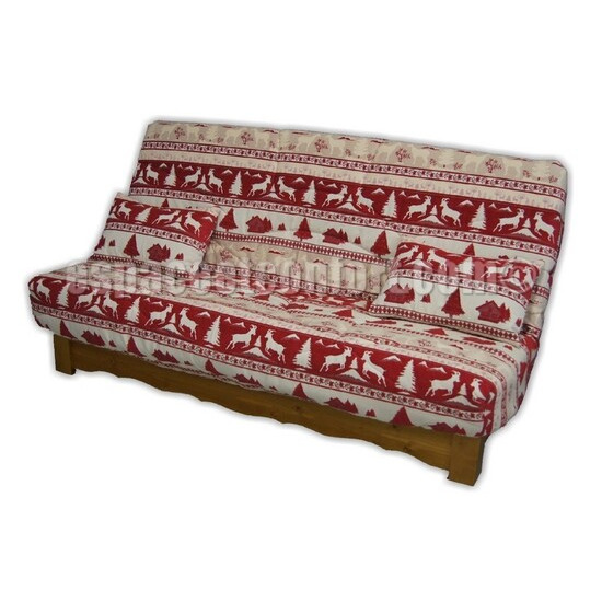 Banquette clic-clac SWEET socle pin style montagne