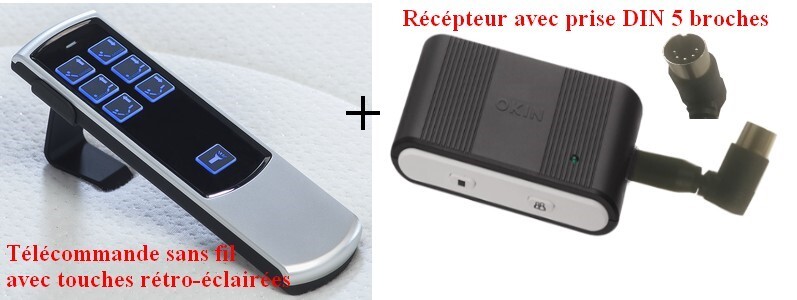 Télécommande radio pour moteur OKIN pour lit électrique