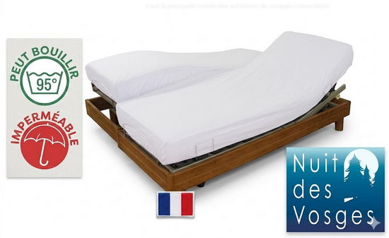 Prot�ge matelas forme Drap-housse en coton imperm�abilis� pour sommier TPR - r�f ANTONY