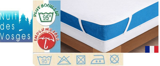 Prot�ge matelas forme Al�se plate en coton imperm�abilis� - r�f ANTONY