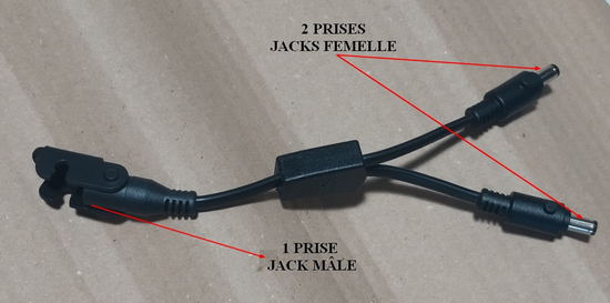 C�ble CIAR r�partiteur en Y N400010530 - 1 prise JACK m�le et 2 prises JACK femelles - L21