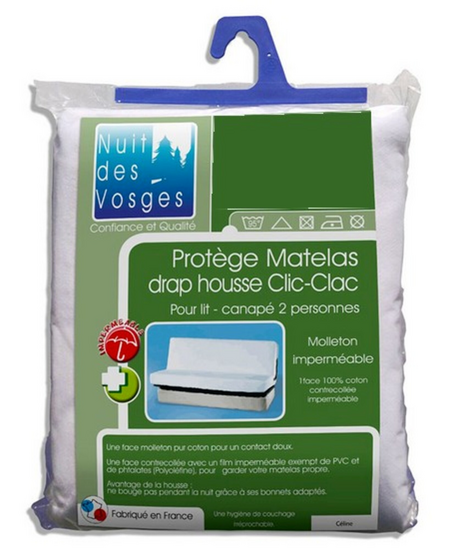 Prot�ge matelas imperm�abilis� forme Drap-housse pour Clic-clac - C�line