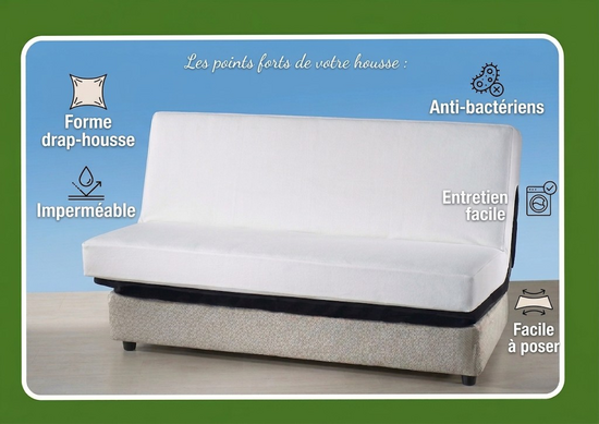Prot�ge matelas imperm�abilis� forme Drap-housse pour Clic-clac - C�line