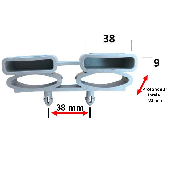 Lot de 22 Embouts articul�s pour latte double 2x38 mm - d�pareill� - fin de s�rie