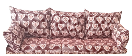 Parure de banquette modle DELTA - Tissu MEGEVE ROUGE