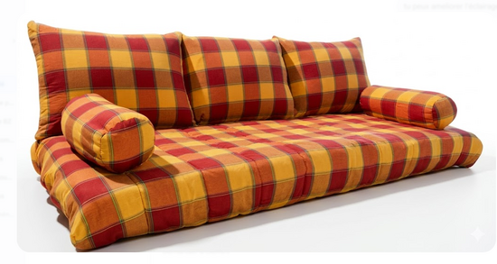 Parure de banquette  en 90x190 - Tissu MADRAS