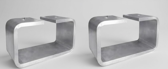 Jeux de 2 pieds de canap� en ALUMINIUM bross� - EDEN