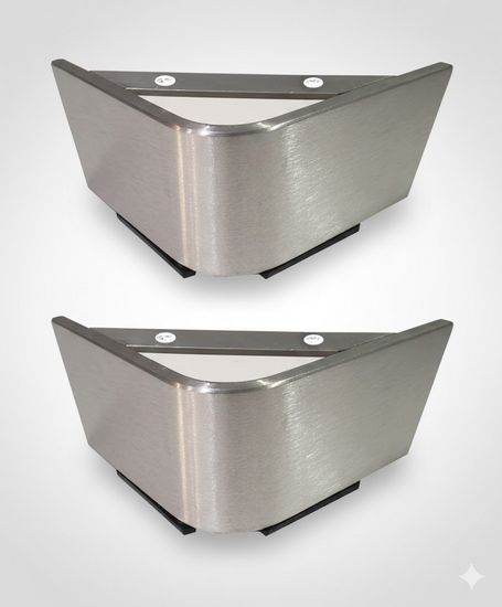 Jeux de 2 Pieds de canap� en aluminium bross� avec patins - VENICE