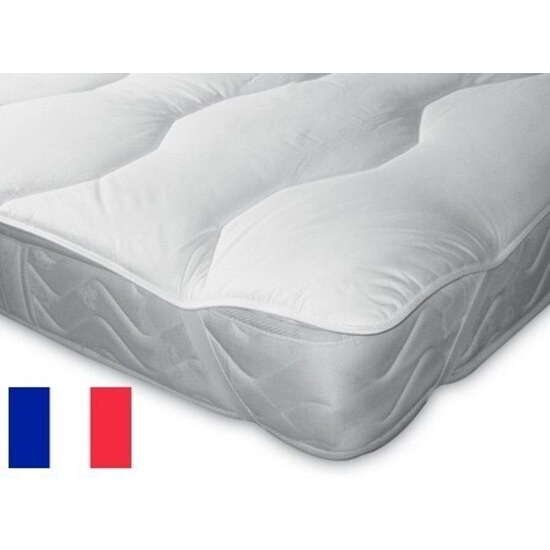 Sur-matelas molletonn garnissage fibre, tissu microfibre - NADIA