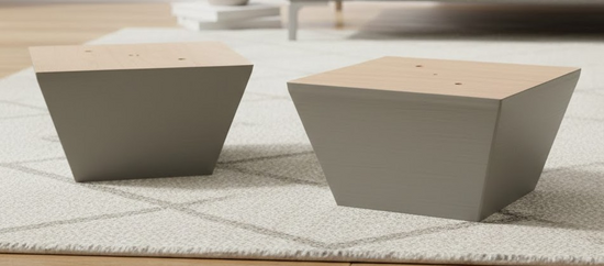 Jeux de 2 Pieds OSLO en bois à visser pour sommier ou canapé - Coloris GRIS ANTHRACITE