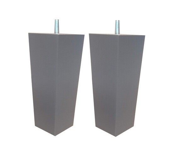 Jeu de 2 Pieds de Sommier Fuseau Carr� � Teinte Gris Anthracite