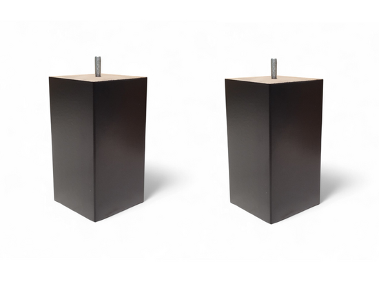 Jeux de 2 Pieds de Sommier Robuste CARR� XXL (90x90mm) -  Laqu�e Noir