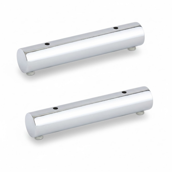 Jeux de 2 PIEDS DE CANAPE ALUMINIUM CHROME + PATINS - ALPEC