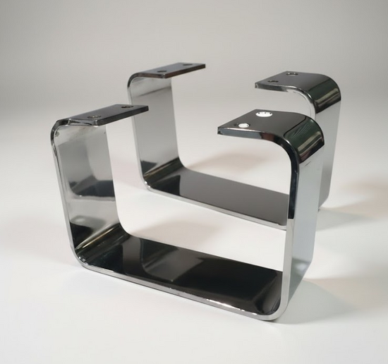 Jeux de 2 pieds de canap� en m�tal chrome - Mauritius
