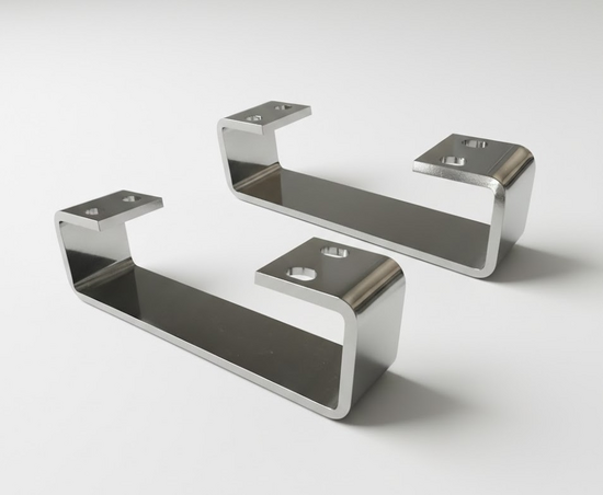 Jeux de 2 pieds de canap� en m�tal chrom� - BORNEO