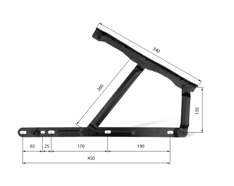 Vérins gaz pour articulation de sommier coffre SOMLIFT 430, 1200 et 1500