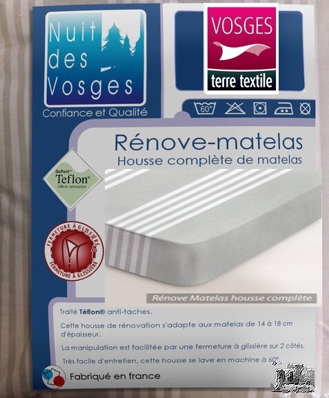 Maison des Vosges Housse rénove matelas 30 cm coton anti-tâches RUBENS pas  cher 