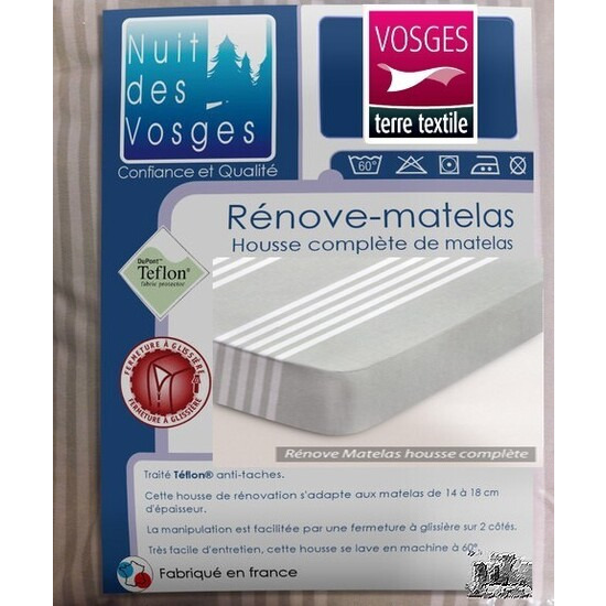 Rnove Matelas - Housse de matelas intgrale EN COTON ANTI-TCHES teflon - RUBENS