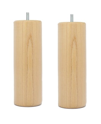 Pieds de sommier cylindriques en bois - Vernis Naturel