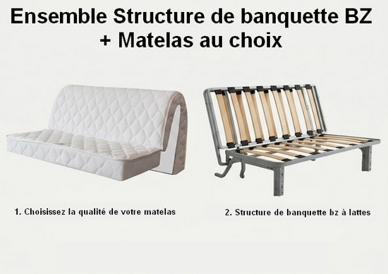 Structure de banquette BZ couchage 120 avec matelas