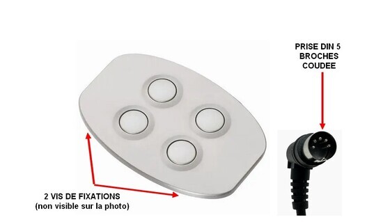 Boitier de commande 4 boutons encastrable Okin-Dewert