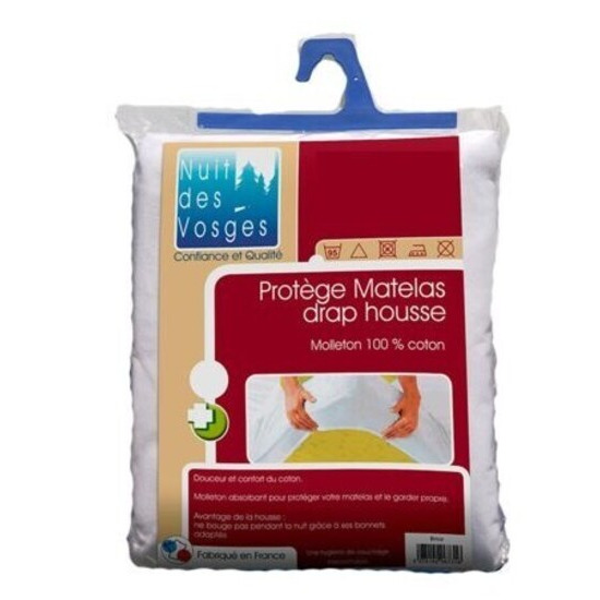 Protge matelas en molleton coton, forme drap-housse - BRICE